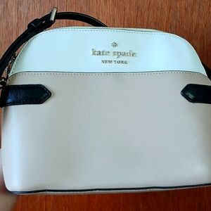 Kate Spade White and Tan Crossbody Dome Bag